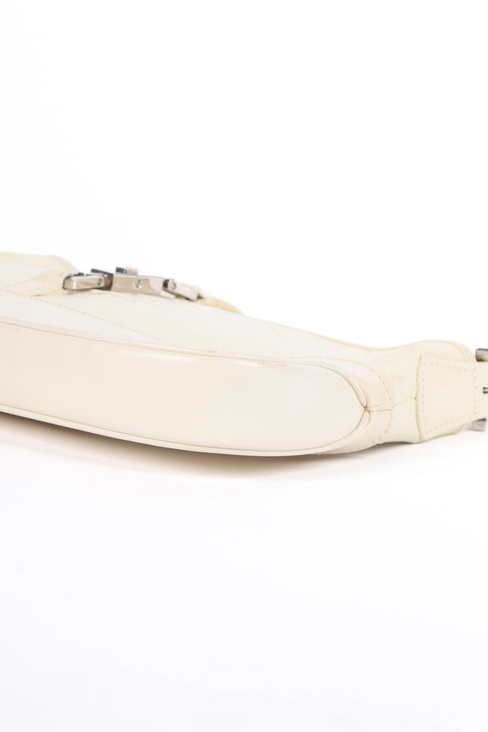 RARE 2000s Gucci White Croc Embossed Chain Jackie Bag