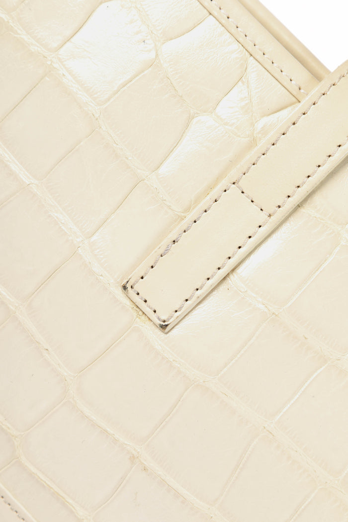 RARE 2000s Gucci White Croc Embossed Chain Jackie Bag