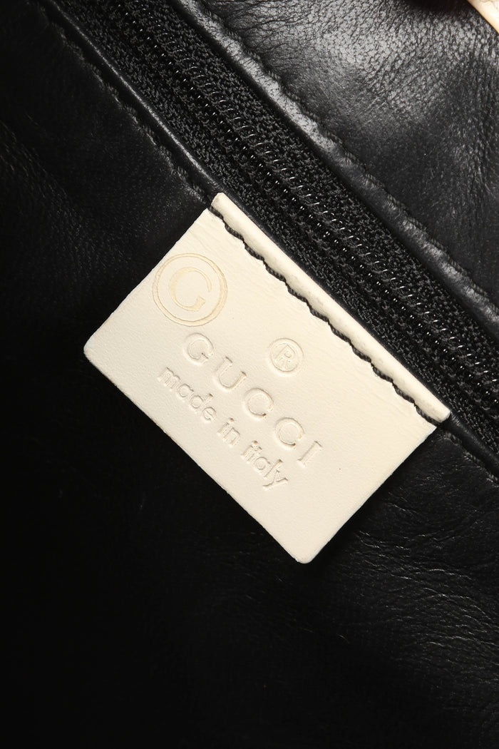 RARE 2000s Gucci White Croc Embossed Chain Jackie Bag