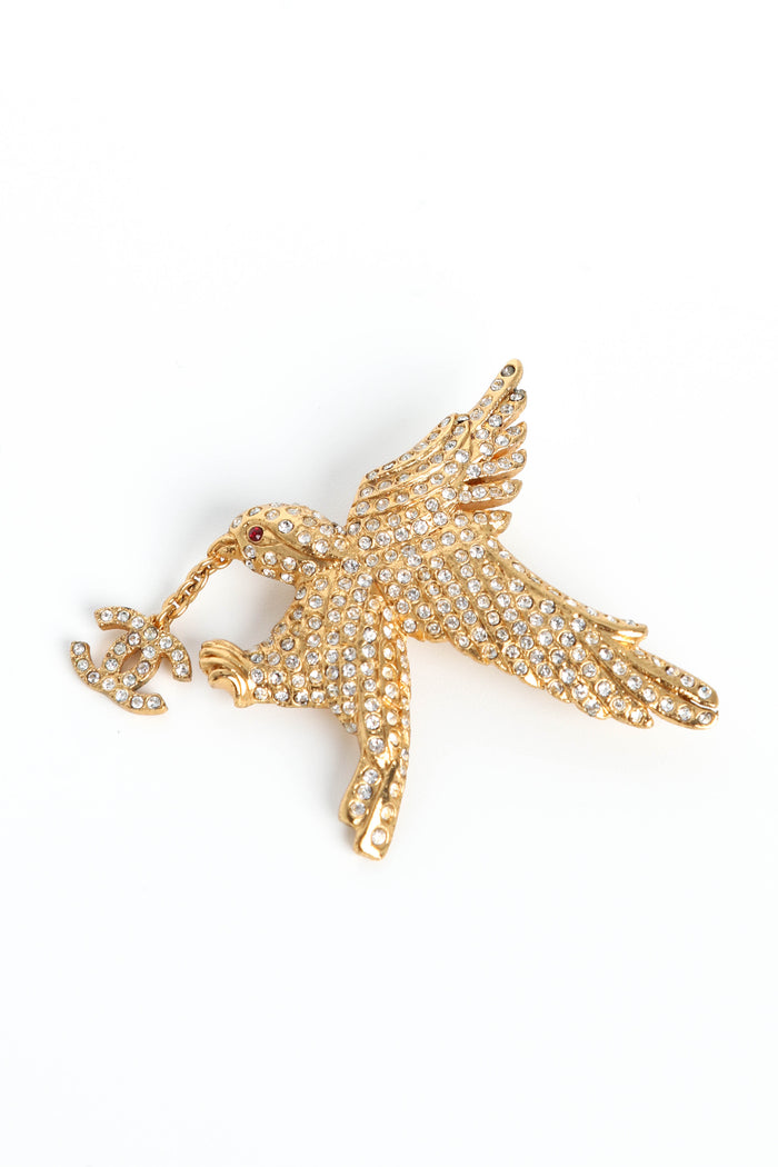 SUPER RARE 2000s Chanel Crystal Embellished Eagle Brooch