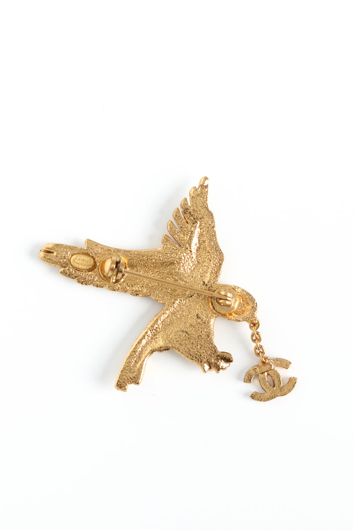 SUPER RARE 2000s Chanel Crystal Embellished Eagle Brooch