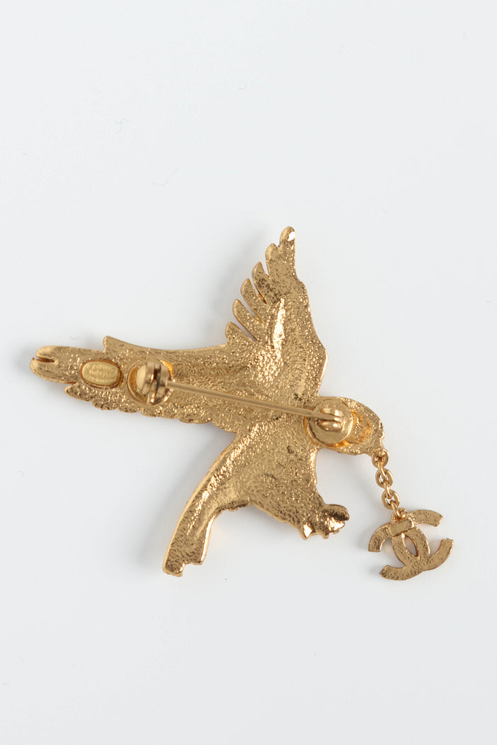 SUPER RARE 2000s Chanel Crystal Embellished Eagle Brooch