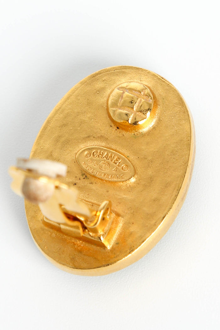 90s Chanel Green CC Clip-on Earrings
