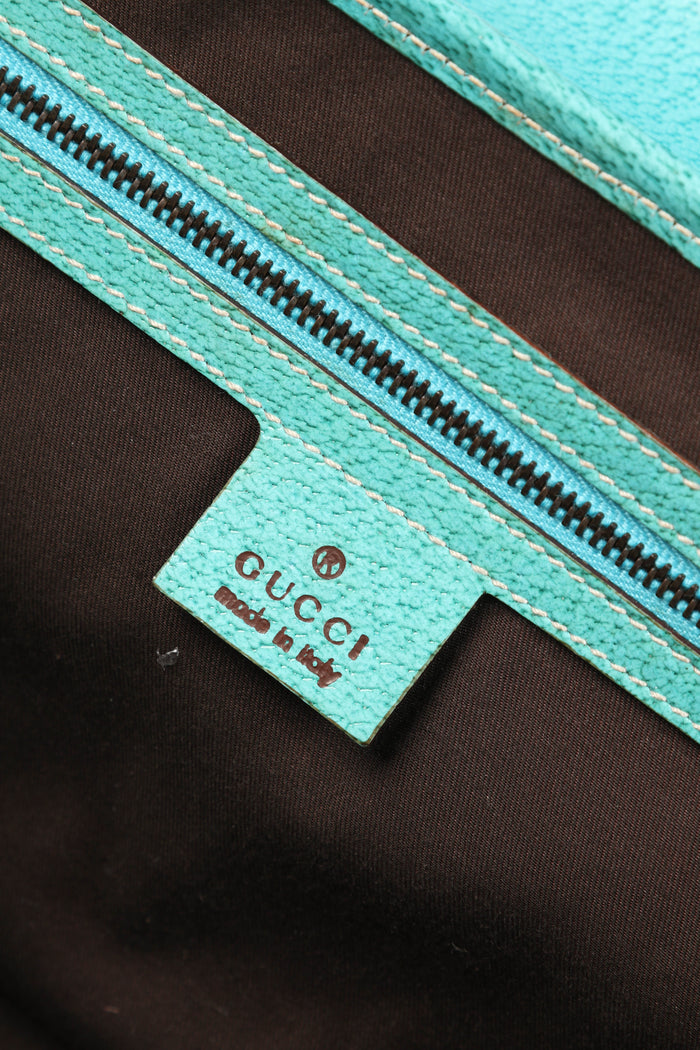 Vintage Gucci Monogram Canvas Bamboo Bullet Shoulder Bag