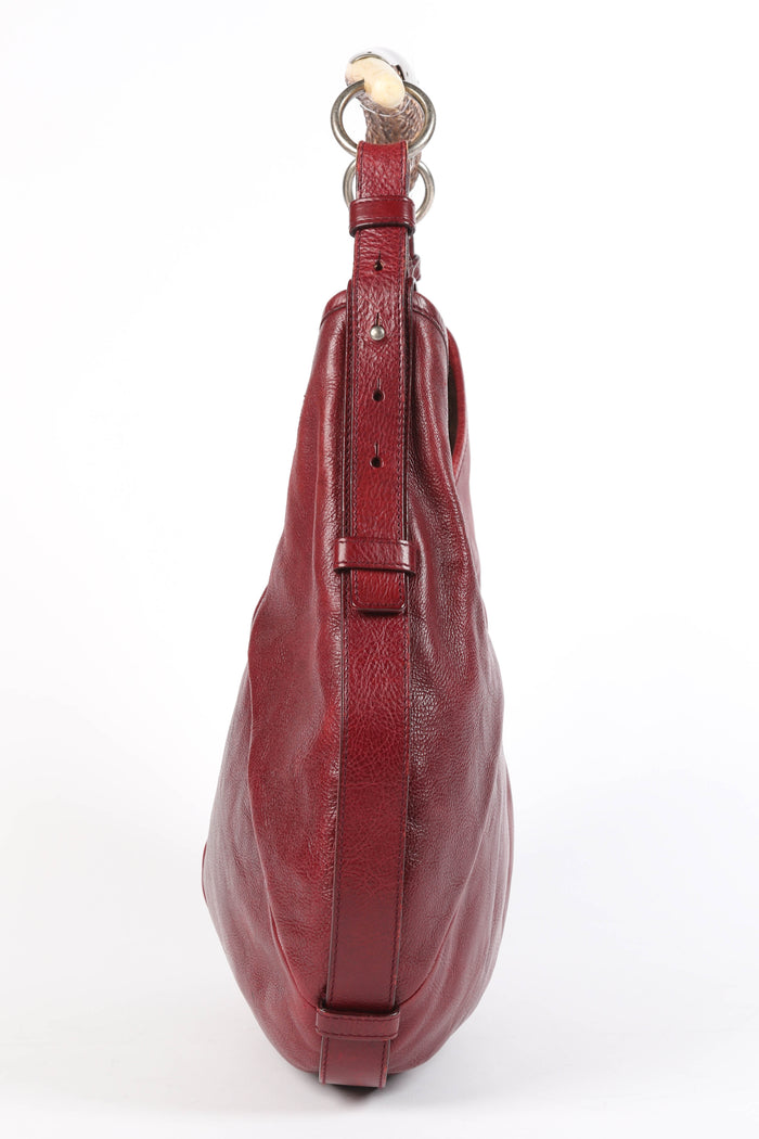 Vintage Yves Saint Laurent Burgundy Leather Mombasa Shoulder Bag