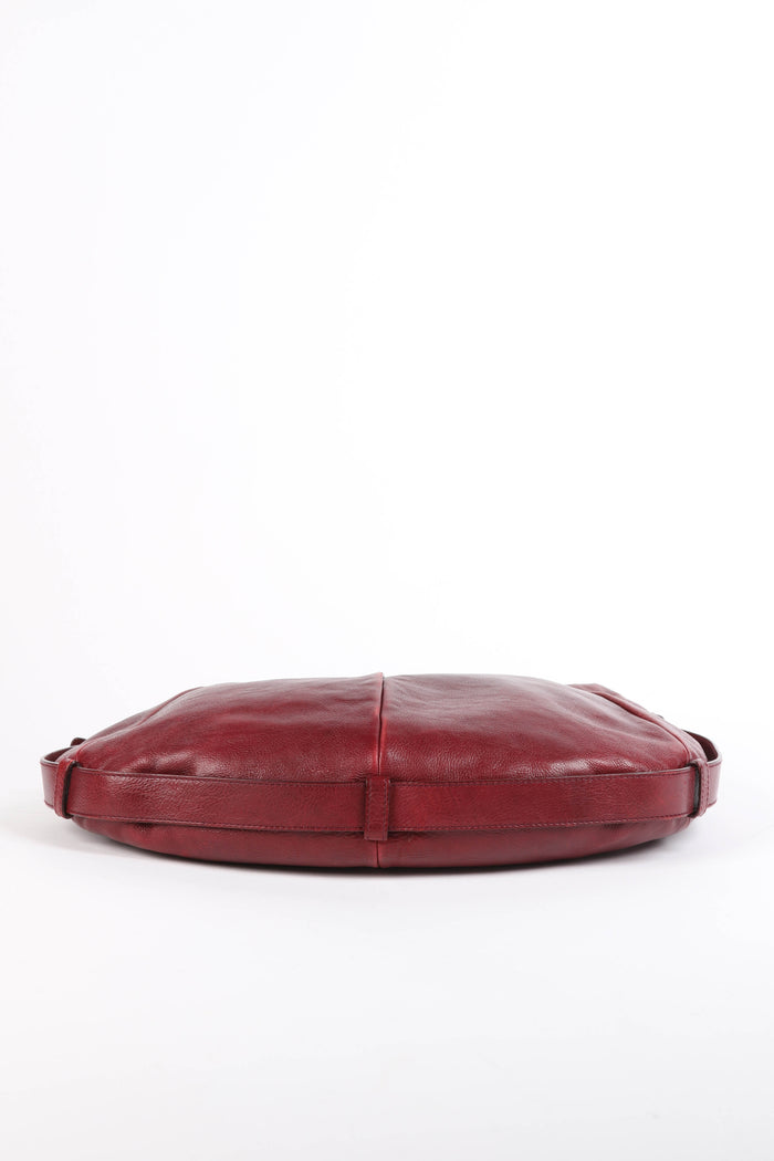 Vintage Yves Saint Laurent Burgundy Leather Mombasa Shoulder Bag