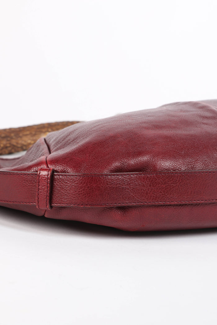 Vintage Yves Saint Laurent Burgundy Leather Mombasa Shoulder Bag