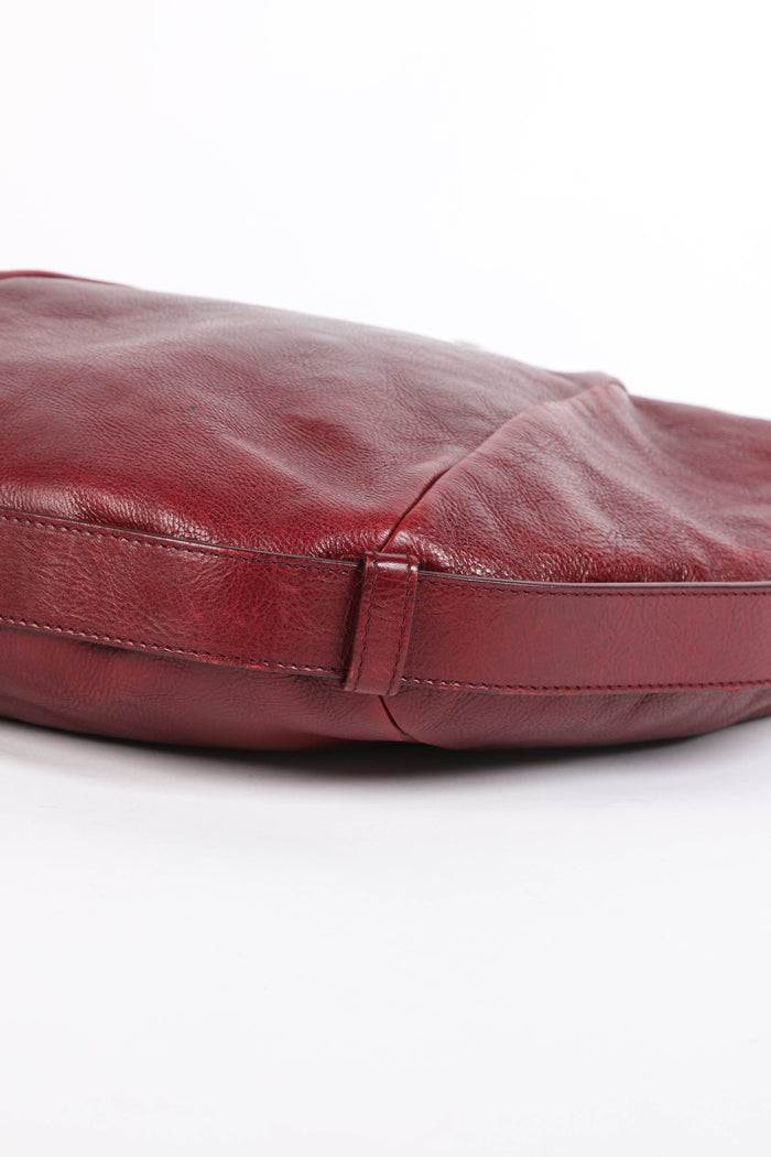 Vintage Yves Saint Laurent Burgundy Leather Mombasa Shoulder Bag