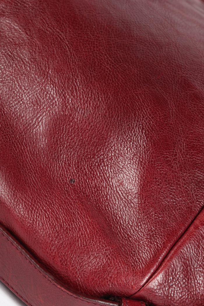 Vintage Yves Saint Laurent Burgundy Leather Mombasa Shoulder Bag