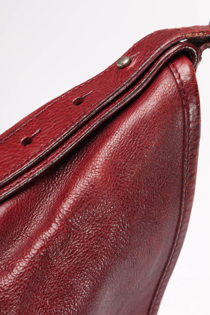 Vintage Yves Saint Laurent Burgundy Leather Mombasa Shoulder Bag
