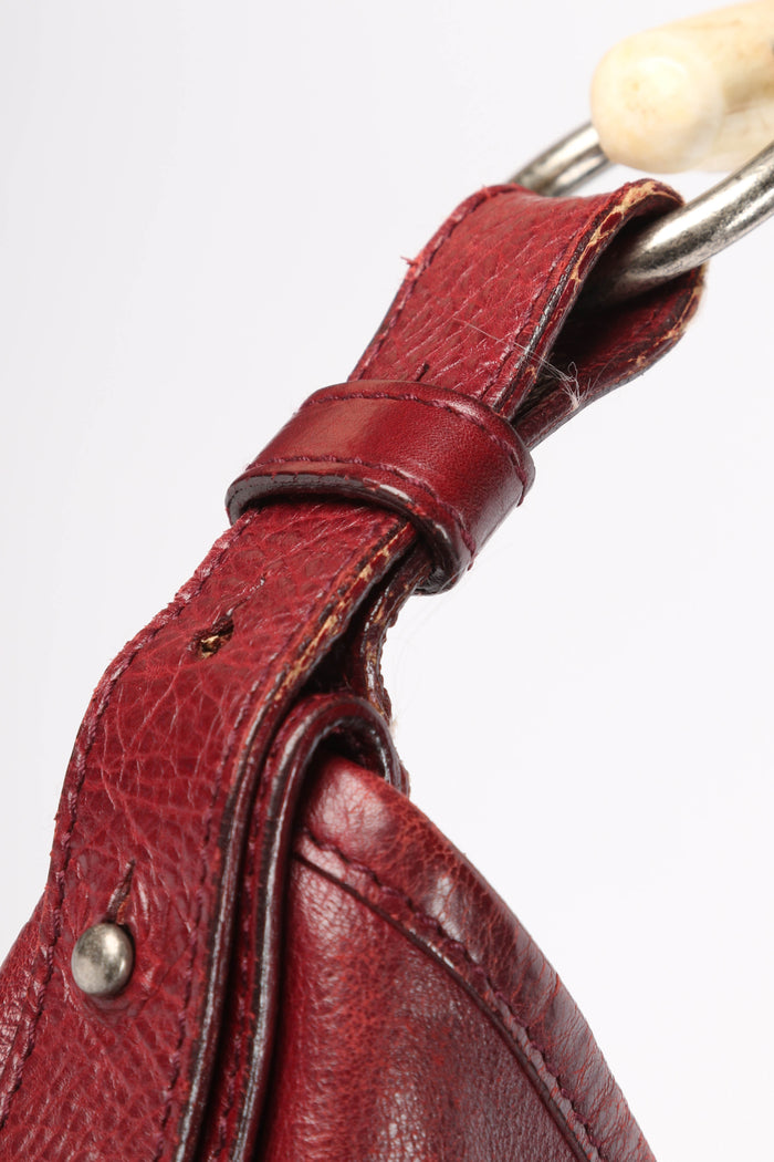Vintage Yves Saint Laurent Burgundy Leather Mombasa Shoulder Bag