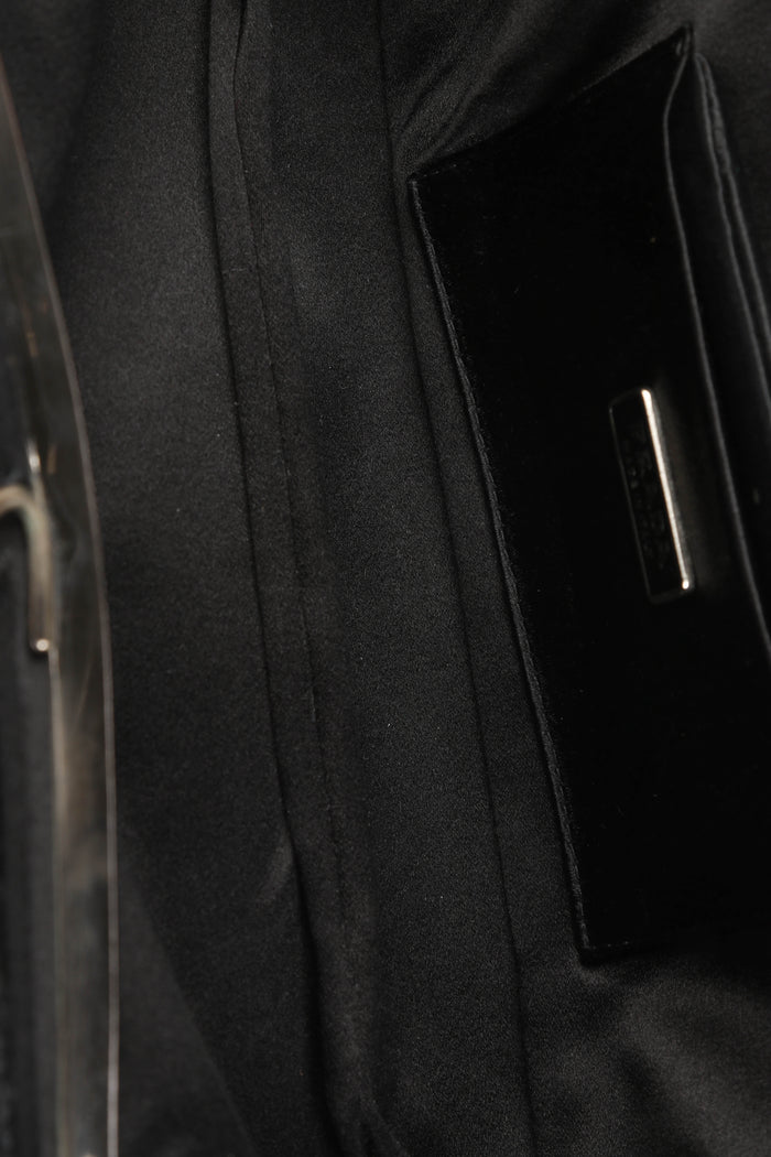 Vintage Prada Black Fur Kisslock Clutch Bag
