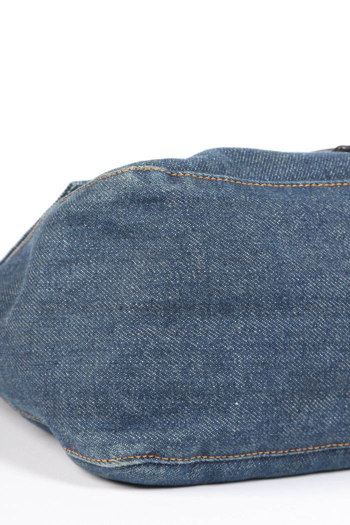 Vintage Fendi Denim Mamma Baguette Shoulder Bag