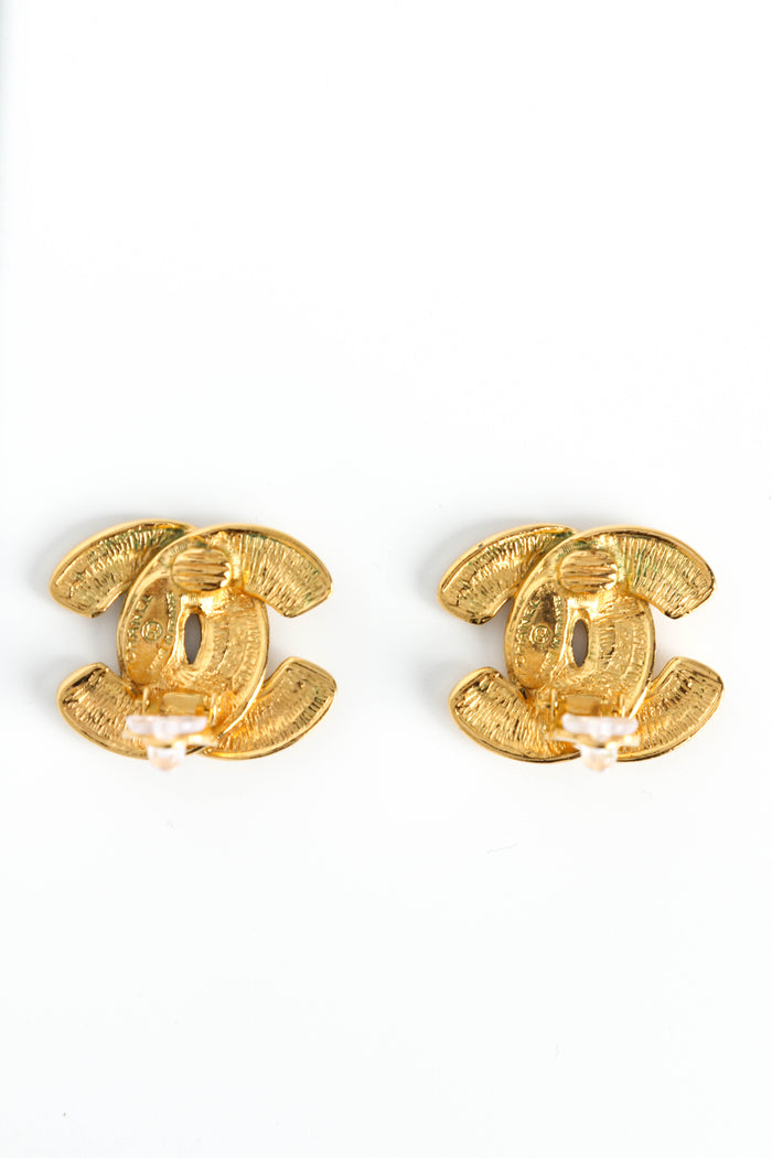 Vintage Chanel Quilted CC Clip on Earrings