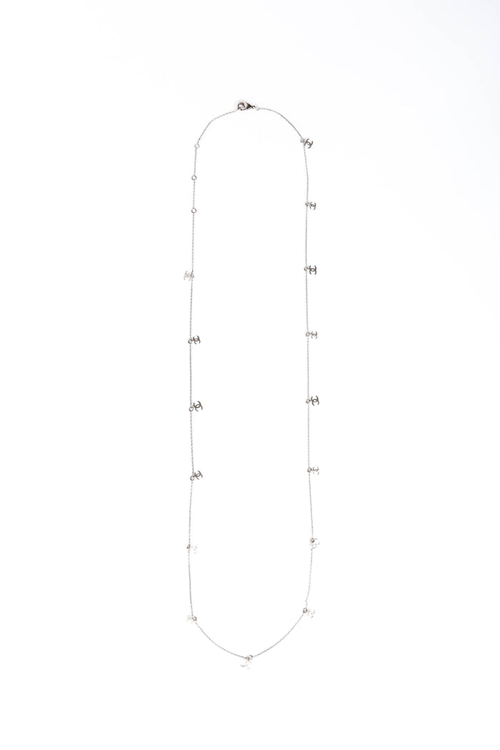 2000s Chanel Silver CC Long Necklace