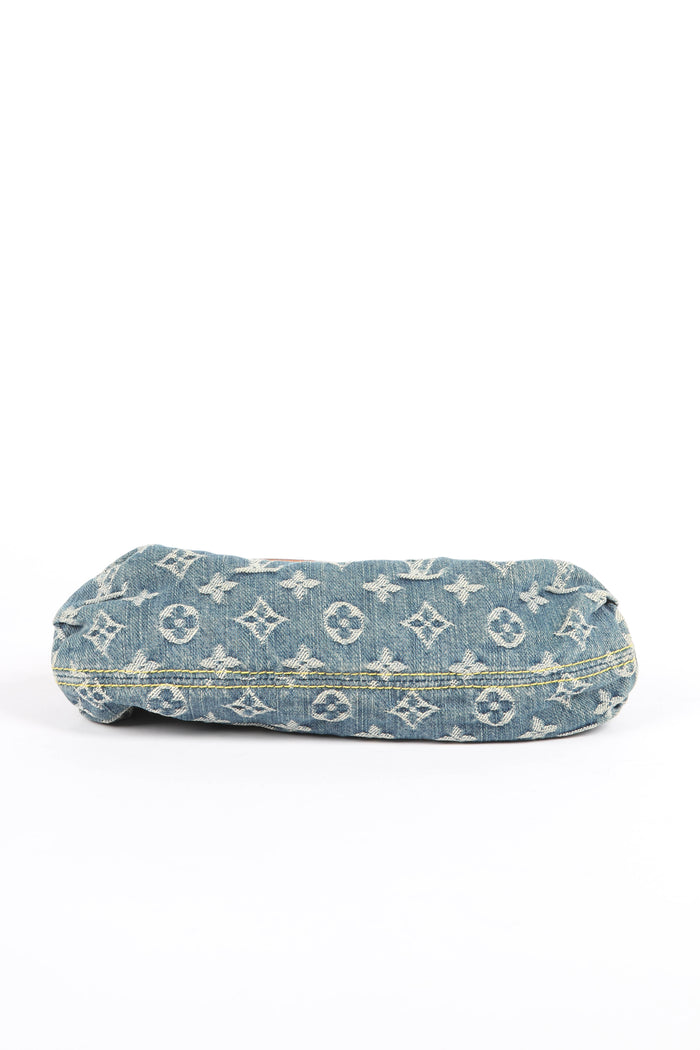 2000s Louis Vuitton Pleaty PM Denim Shoulder Bag