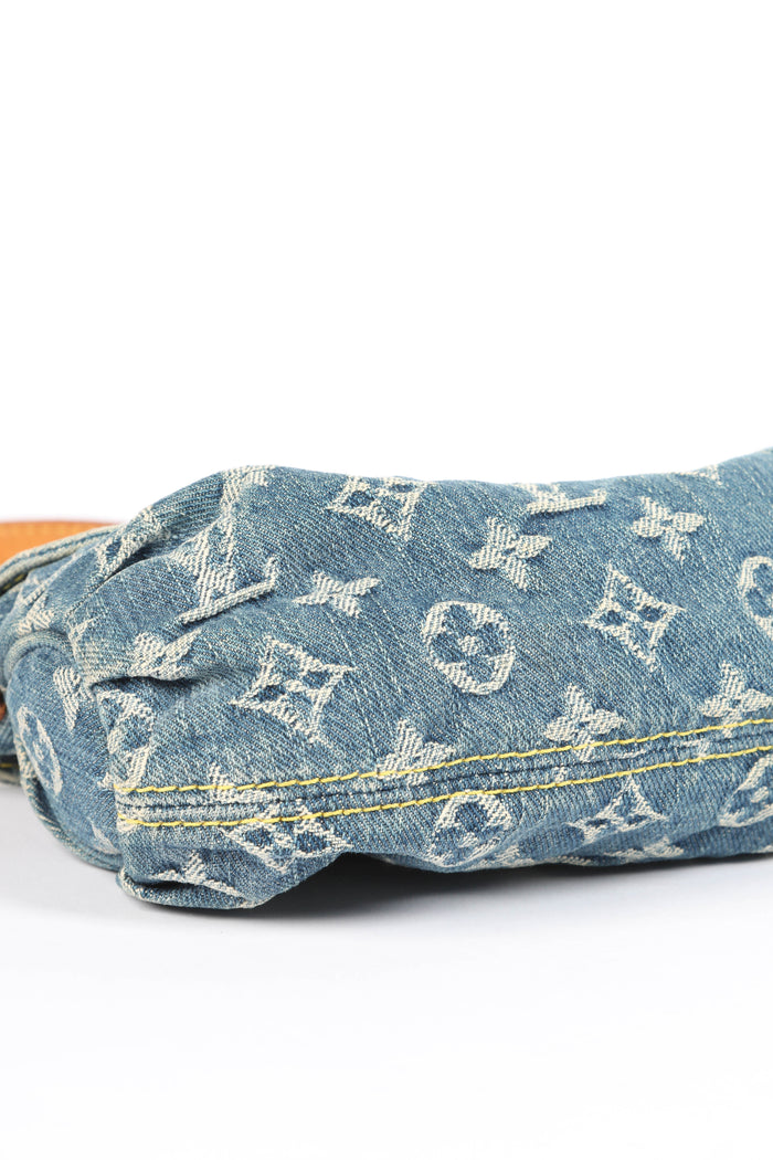 2000s Louis Vuitton Pleaty PM Denim Shoulder Bag