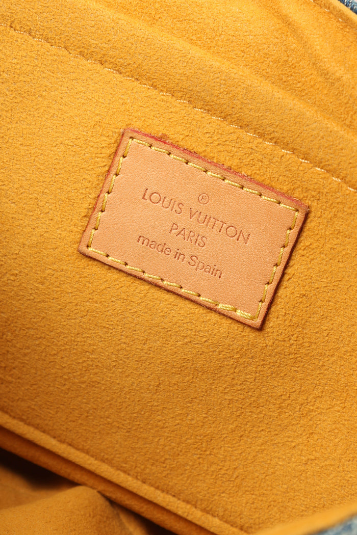 2000s Louis Vuitton Pleaty PM Denim Shoulder Bag