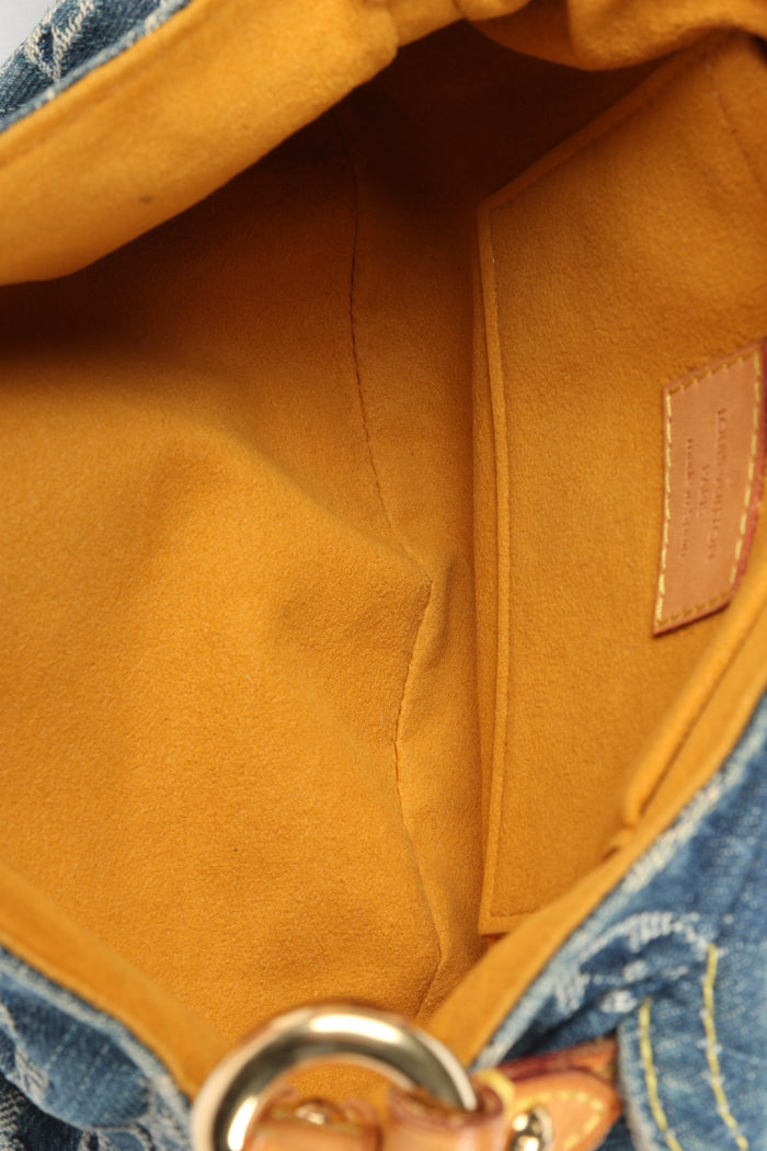 2000s Louis Vuitton Pleaty PM Denim Shoulder Bag