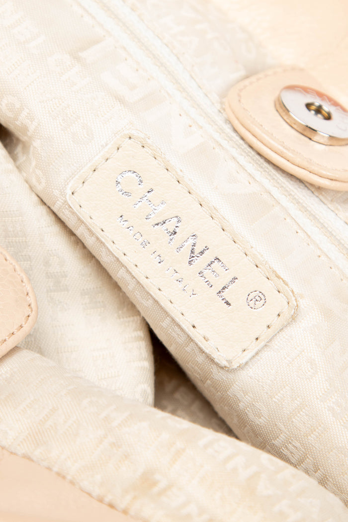 2000s Chanel Cream Braided Leather Tote Bag