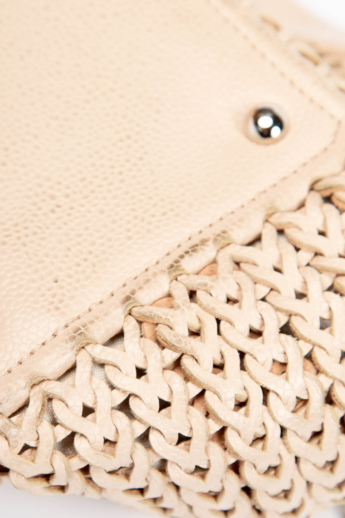 2000s Chanel Cream Braided Leather Tote Bag