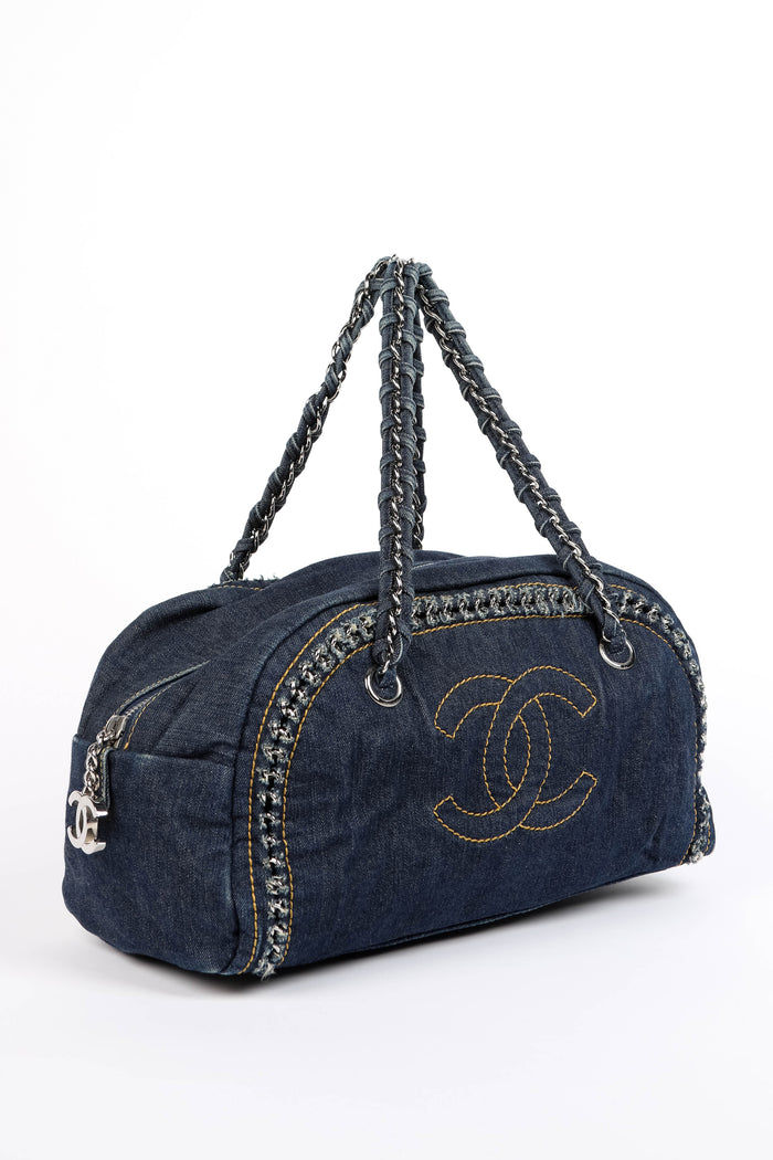 2000s Chanel Denim CC Bowling Bag