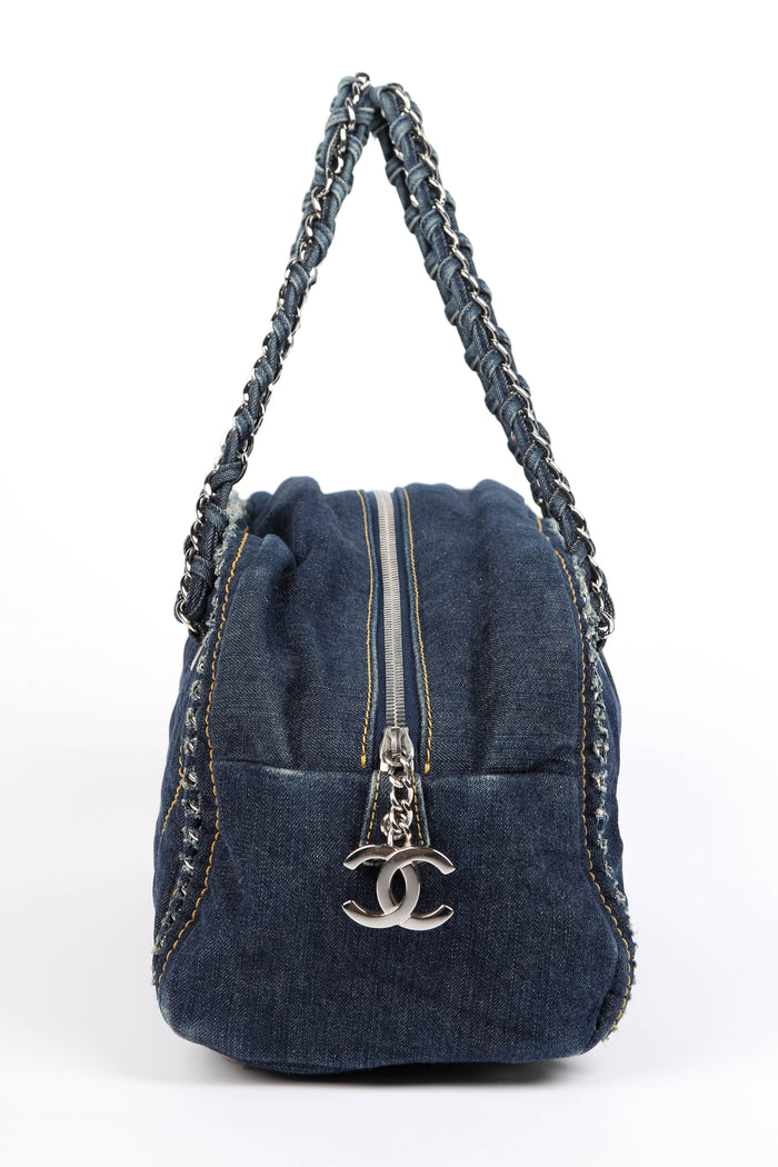 2000s Chanel Denim CC Bowling Bag