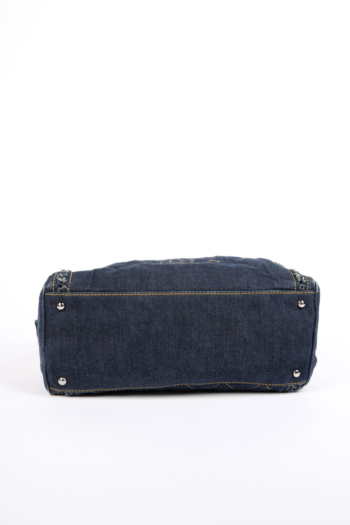 2000s Chanel Denim CC Bowling Bag