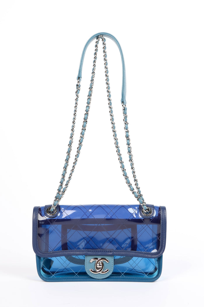 2010s Chanel Blue Coco Splash Single Flap Shoulder Bag