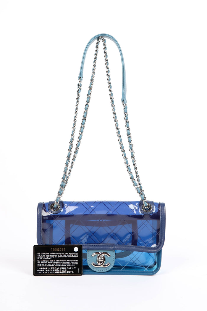 2010s Chanel Blue Coco Splash Single Flap Shoulder Bag