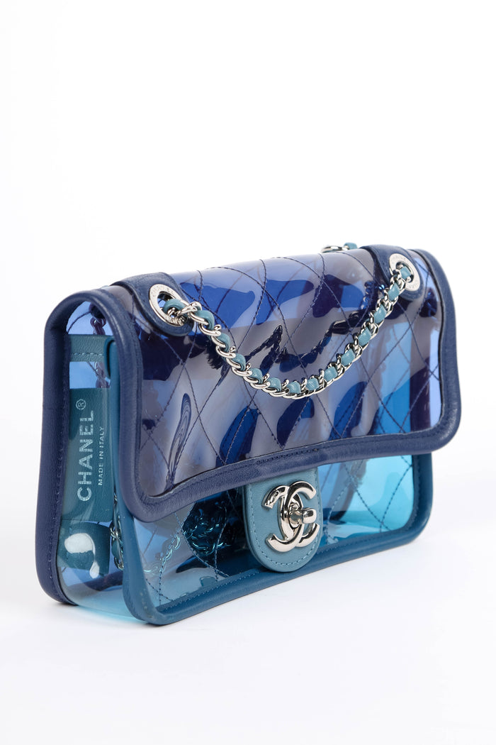 2010s Chanel Blue Coco Splash Single Flap Shoulder Bag