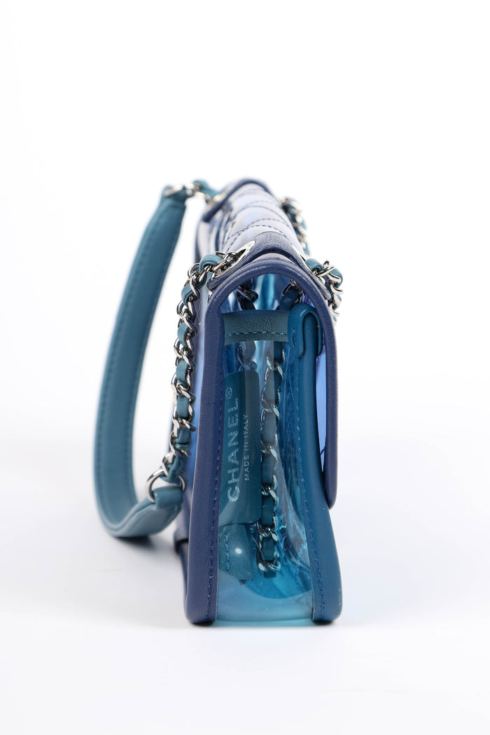 2010s Chanel Blue Coco Splash Single Flap Shoulder Bag
