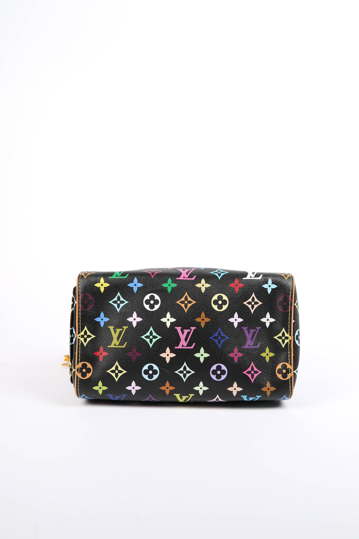 LIMITED EDITION Louis Vuitton x Takashi Murakami Black Multicolour Fringe Speedy 25cm