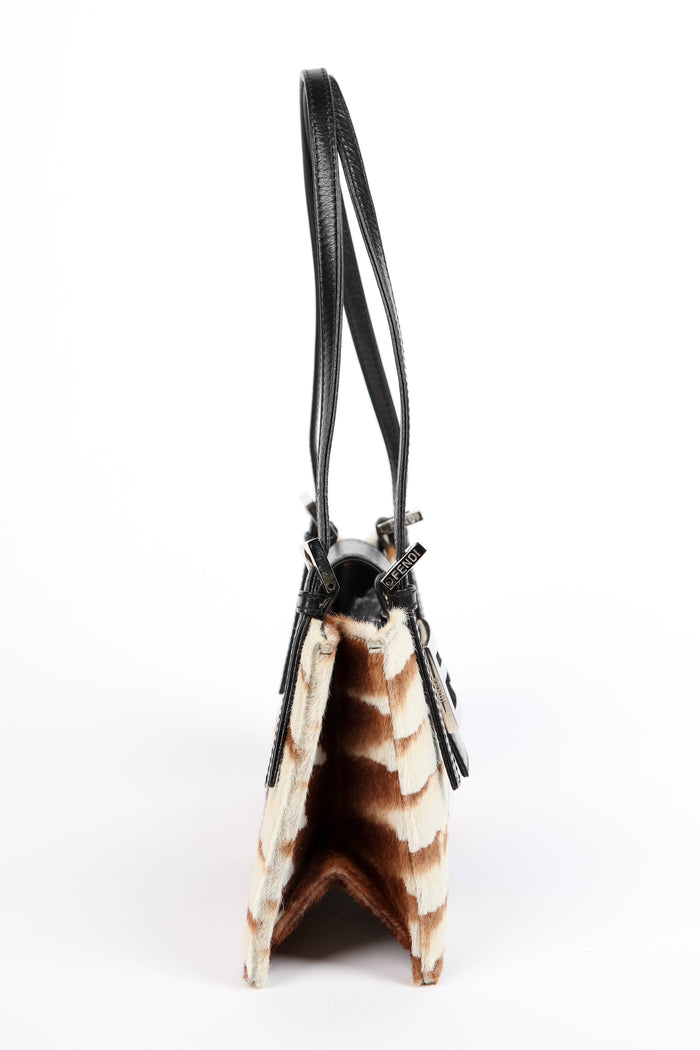 RARE Vintage Fendi Animal Print Pony Hair Shoulder Bag