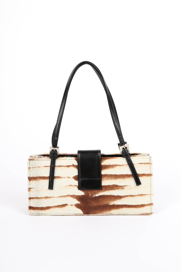 RARE Vintage Fendi Animal Print Pony Hair Shoulder Bag