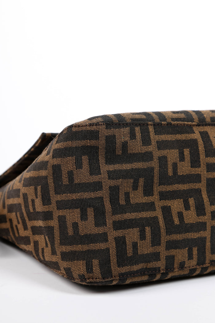 Vintage Fendi Zucca Canvas Mamma Baguette Shoulder Bag