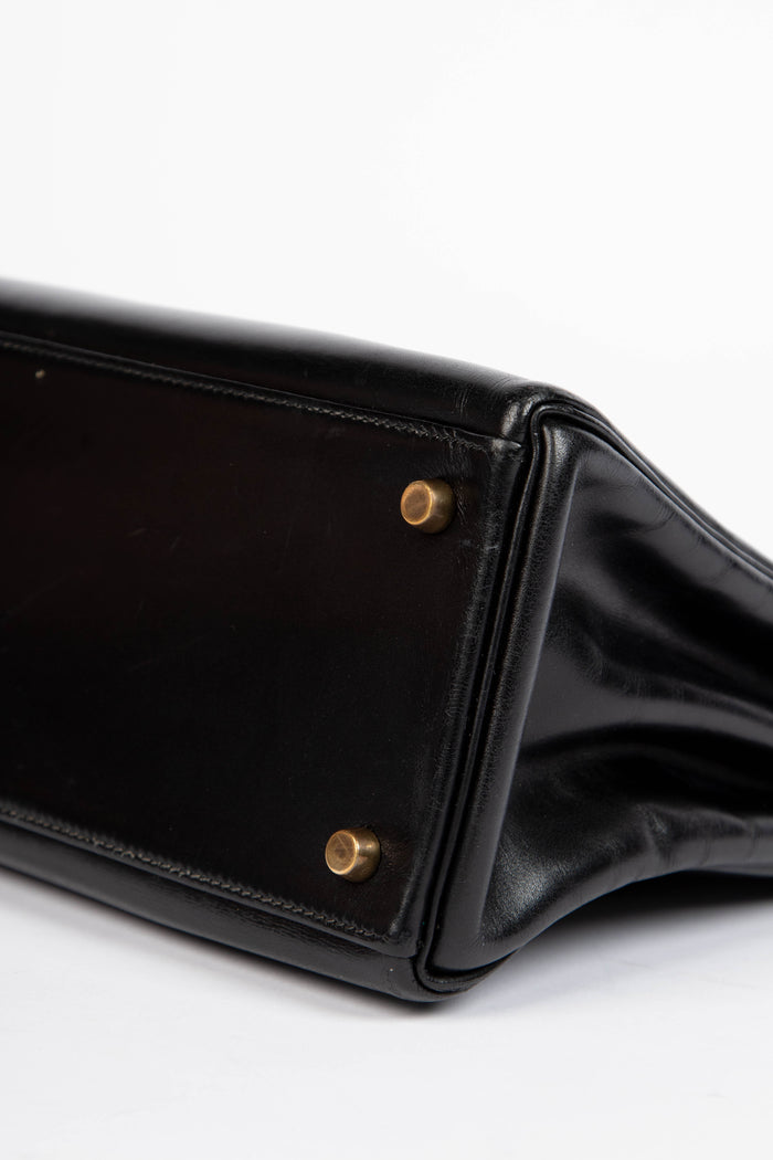 1991 Hermès Kelly 32cm in Black Box Calf Leather with GHW