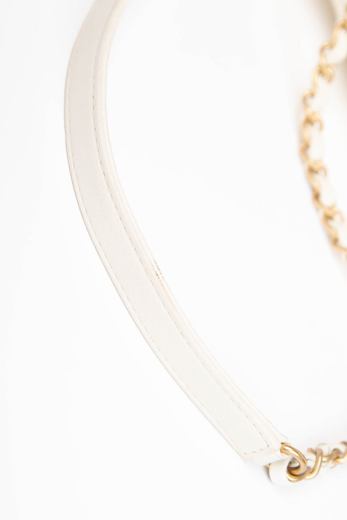 2019 Chanel Cream Puffy Lambskin Leather Single Flap Bag