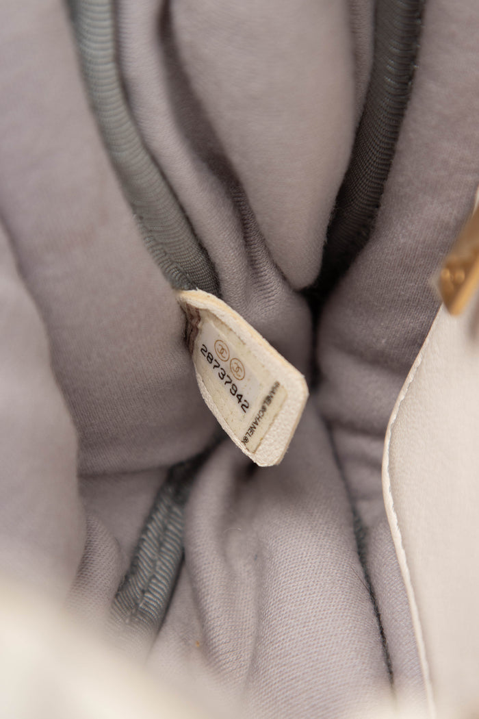 2019 Chanel Cream Puffy Lambskin Leather Single Flap Bag