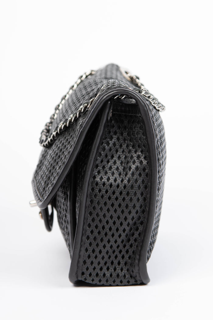 2010s Chanel Black Up in the Air Perforated Shoulder Bag