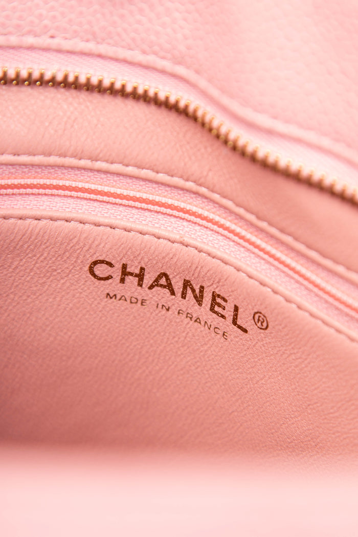 2000s Chanel Pink Caviar Leather Medallion Tote Bag