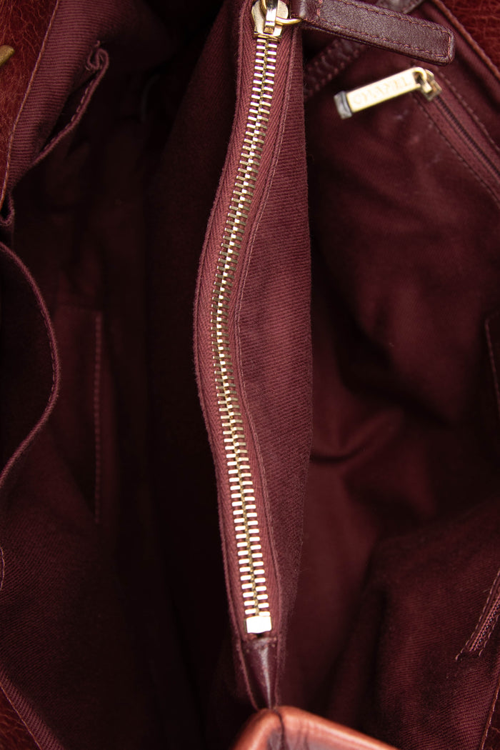 2010s Chanel Burgundy Lambskin Leather Soft Medium Elegance Tote Bag