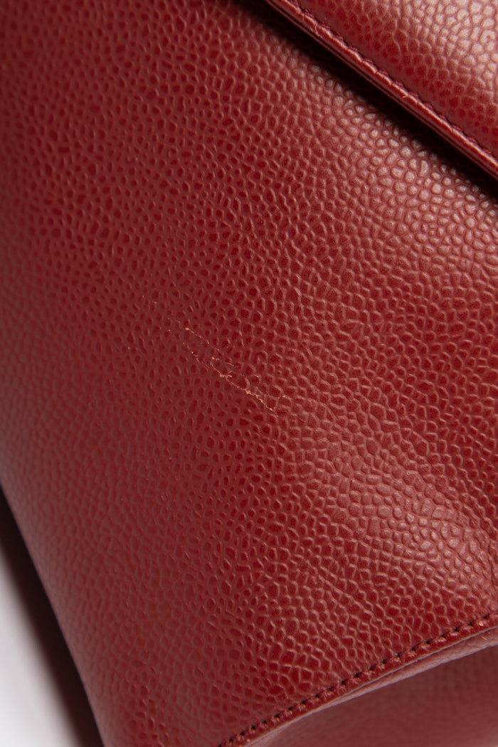 90s Chanel Red Caviar Leather Envelope Shoulder Bag