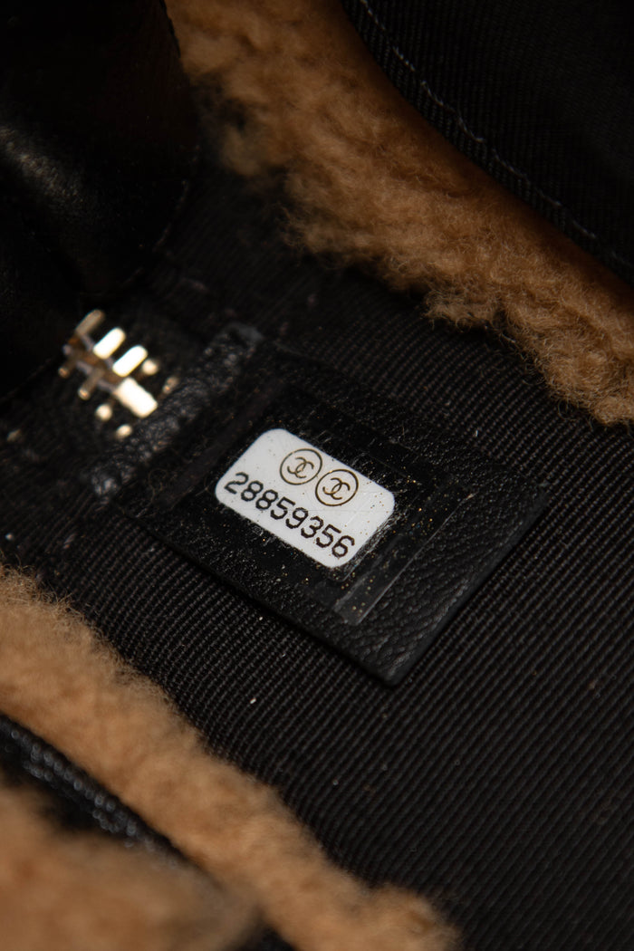 2019 Chanel Shearling and Shiny Aged Calfskin Mini Camera Bag