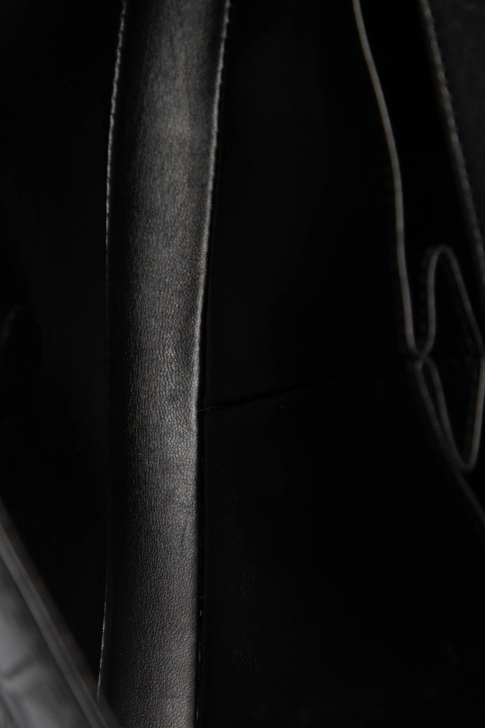 2000s Chanel Black East West Laser Cut Camellia Single Flap  Bag