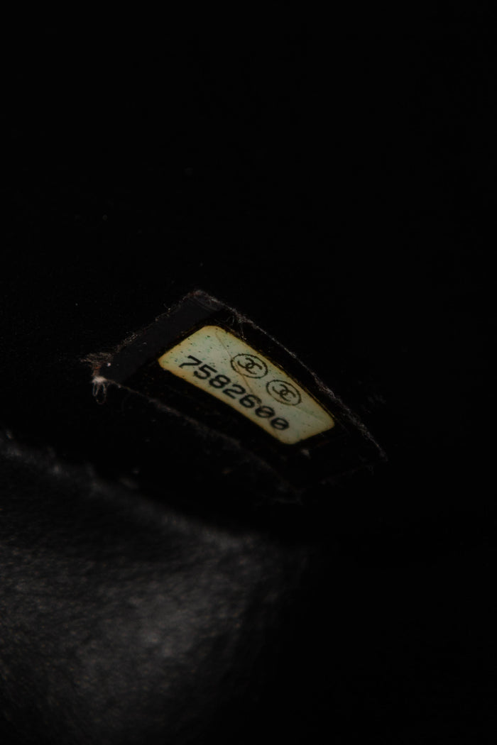 2000s Chanel Black East West Laser Cut Camellia Single Flap  Bag