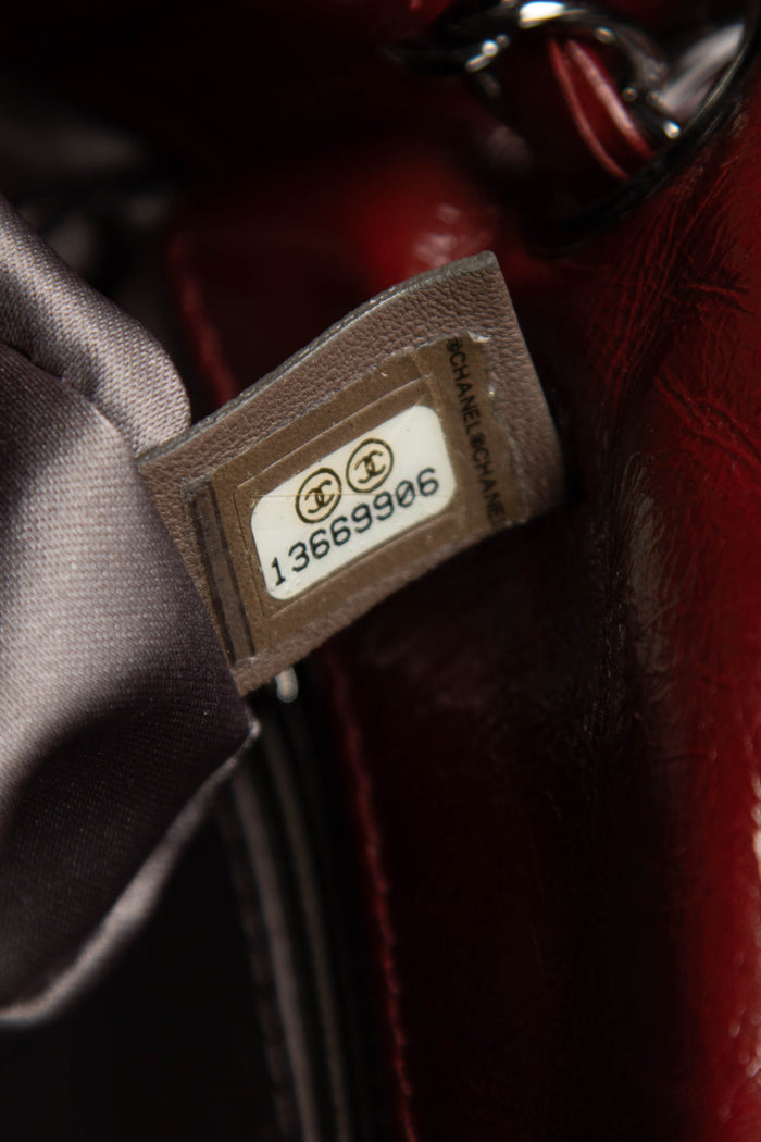 2000s Chanel Burgundy Glazed Calfskin Twisted Single Flap Bag