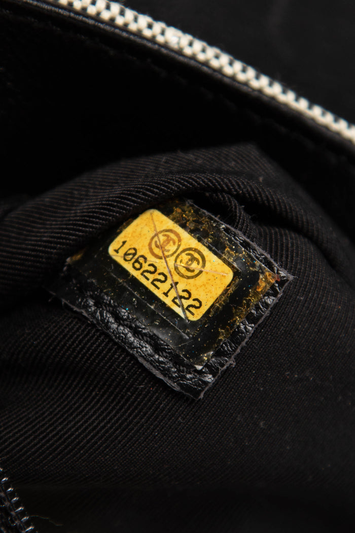 2000s Chanel Beige Canvas No.5 Camellia Single Flap Shoulder Bag