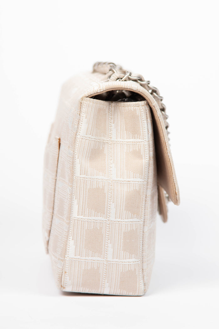 2000s Chanel Beige Travel Line Single Flap Shoulder Bag
