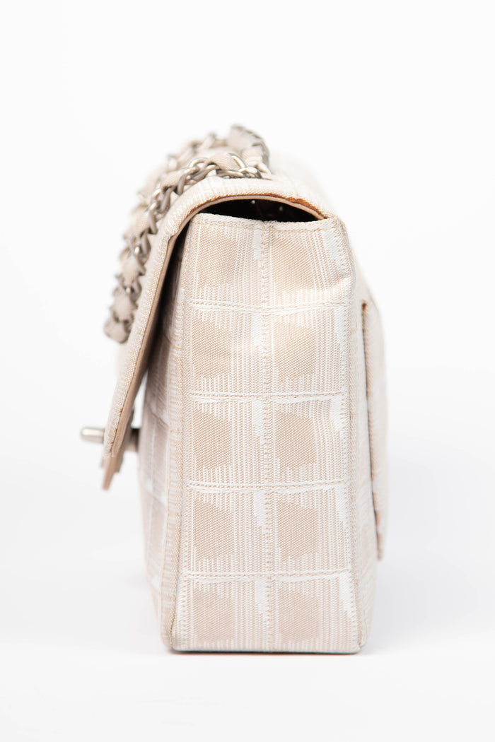 2000s Chanel Beige Travel Line Single Flap Shoulder Bag